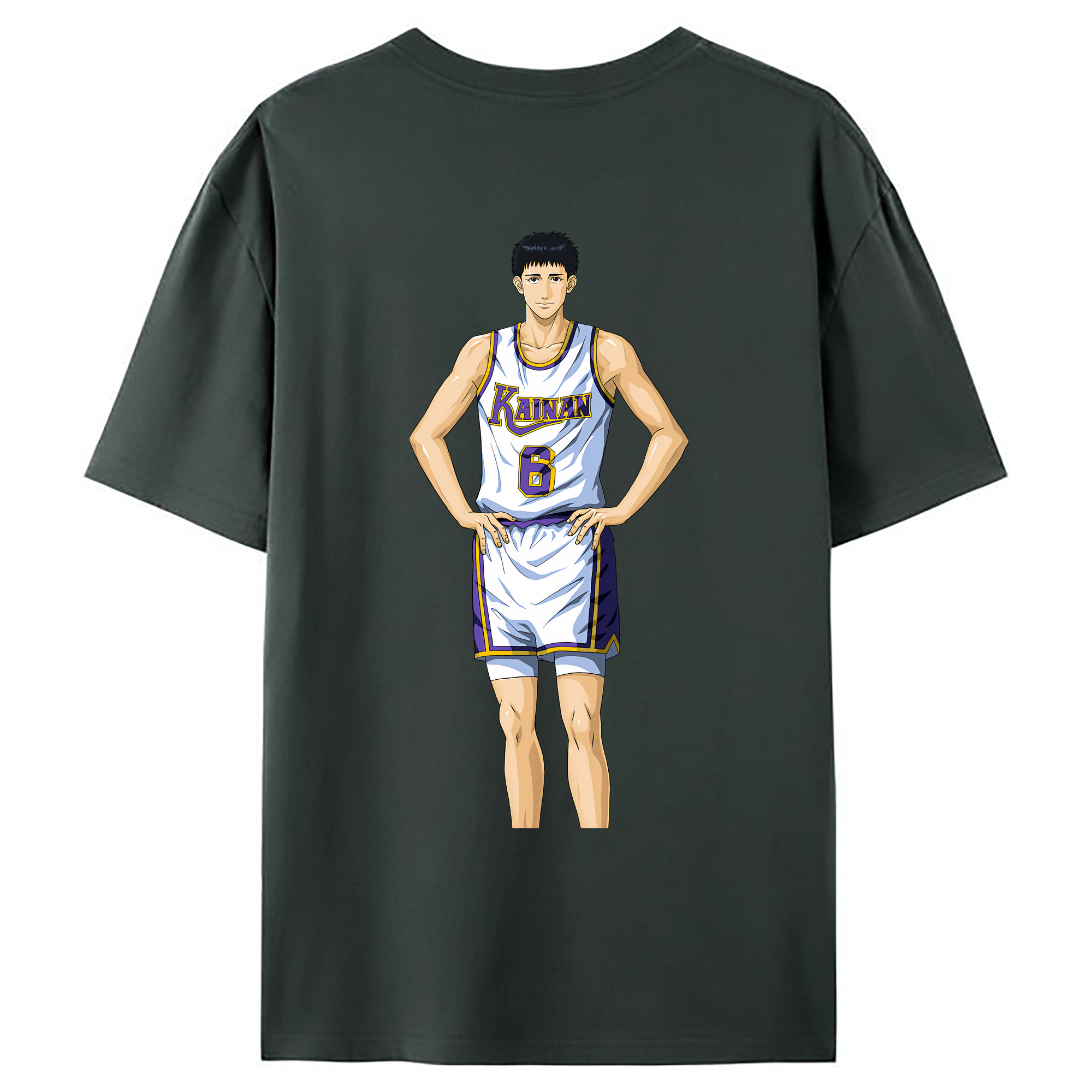 （画像用） SLAM DUNK／スラムダンク 綿100％ メンズ半袖Tシャツ（バックプリント） 通気性